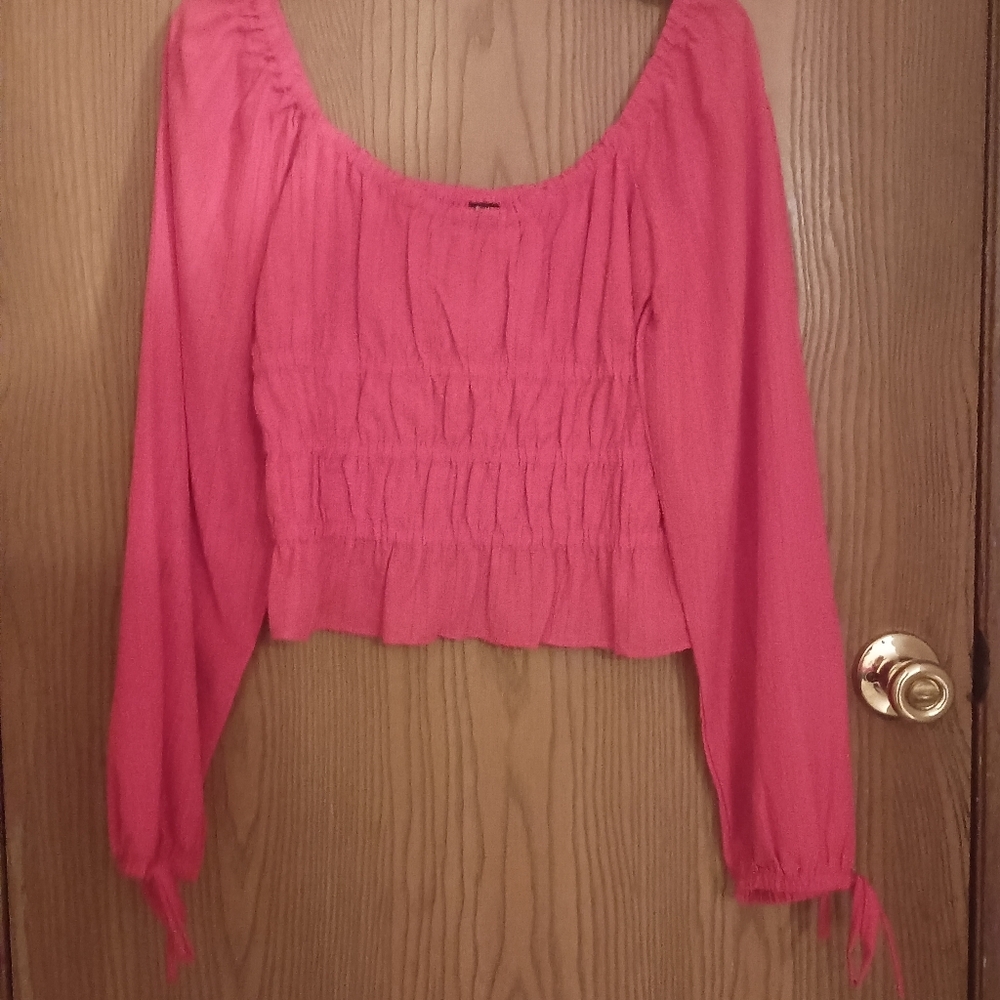 Women's Red Smocked Top NWT Size Small